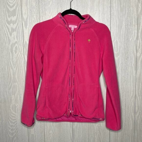 Lilly Pulitzer‎ pink fleece zip up size Xs - Picture 1 of 5
